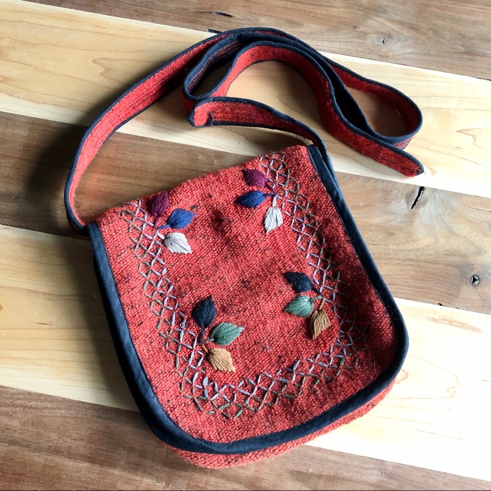 Rust Red Boho Satchel Shoulder Bag Handmade